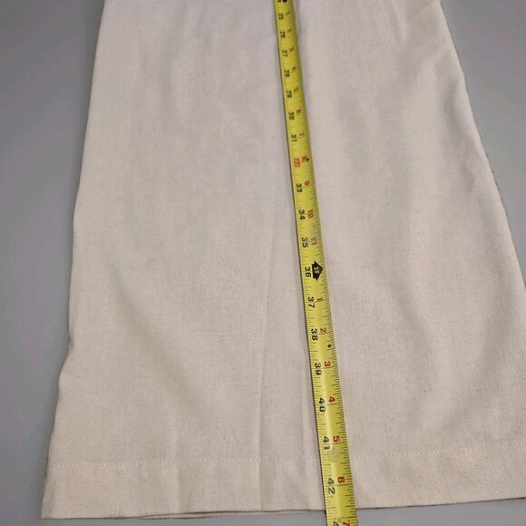 Commense Textured Linen-blend  Fabric Wide Leg‎ Casual Trousers Women's Sz L - Picture 7 of 10